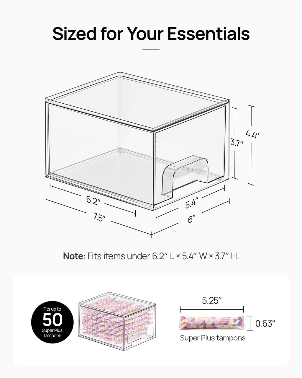Vtopmart 12 Pack Small Clear Stackable Storage Drawers,Acrylic Bathroom Makeup Organizer,Plastic Storage Bins For Vanity, Undersink, Kitchen Cabinets, Pantry, Home Organization