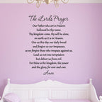 VWAQ The Lord's Prayer Bible Wall Decal Our Father Vinyl Wall Art Scripture Quote Faith Home Christian Decor Stickers