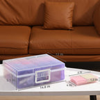 novelinks Transparent 4" x 6" Photo Cases and Clear Craft Keeper with Handle, 16 Inner Photo Organizers & Photo Storage Box, Plastic Photo Storage Containers (Pink Purple Gradient)