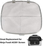 BYKITCHEN Stainless Steel Splatter Shield for Ninja Foodi AG301, Air Fryer Accessories for Ninja Foodi 5-in-1 Indoor Grill, Replacement Parts for Ninja Foodi AG300, AG300C,AG301C, AG302, AG400