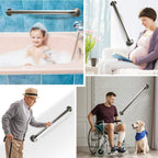 2 Pack 24 Inch Satin Brush Nickel Shower Grab Bar - 1.25" Diameter,ZUEXT Stainless Steel Bathroom Grab Bar, Bath Balance Bar,Safety Hand Rail Support, Handicap Injury Elderly Senior Assist Bath Handle