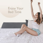 Vekkia King Bed Wedge Pillow for Headboard Gap Filler(0-5"),High-Density Foam,Prevents Pillows & Items from Falling,Ergonomic Design,Large Storage Pockets, Removable&Washable Cover,Gray,76''x10 x6