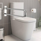 Toilet Grab Bar 30.3 Inch, YuanDe Flip Up Grab Bar with Paper Holder, Polished Chrome Anti-Slip Safety Bars for Toilet, Stainless Steel Knurled Toilet Handles for Seniors Disabled Elderly Pregnant