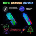 Artecho Green Glow in the Dark Acrylic Paint - Large Bottle 500ml / 17oz, Craft Paint for Canvas, Rocks, Wood, Fabric, Ceramic, Non-Toxic