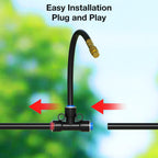 MIXC 200Ft 1/4" Drip Irrigation System,2026-Upgrade Garden Irrigation Kit with 32pcs Adjustable Copper Nozzles, Atomizing Watering System for Outdoor Plants,Raised Bed,Yard,Potted Plant,Lawn