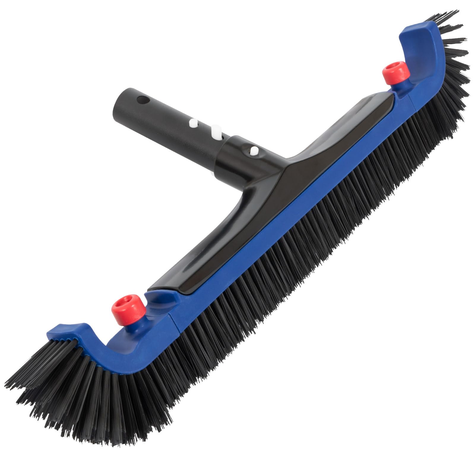 POOLAZA 20'' Pool Brush, Curved Ends Pool Brush Head for Inground Pools with BPT Bristles & EZ Clip, Premium Pool Brushes for Cleaning Pool Walls & Floors, Heavy Duty High-Efficiency Pool Scrub Brush