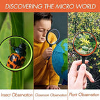 Leffis 4 Pack Magnifying Glass, 10X Non-Slip Handheld Reading Magnifier with Lanyard for Kids and Seniors, 75mm Magnifying Glass Lens for Reading, Classroom Science, and Nature Exploration
