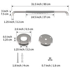 32 Inch Anti Slip Shower Grab Bar, Munzong Chrome Stainless Steel Bathroom Grab Bar w/Gray Rubber Grip, Bathroom Balance Bar,Safety Handrail Support,Handicap Elderly Senior Assist Bath Handle