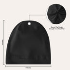 Silky Satin Lined Bonnet Sleep Cap Adjustable Strap Hair Wrap Slouchy Beanie Hat for Curly Hair Braids Night Caps for Women 2PCS(Black&Pink)