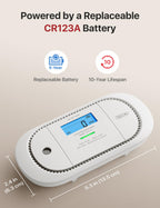X-Sense Carbon Monoxide Detector Alarm with Digital LCD Display, Replaceable Battery CO Alarm Detector with Peak Value Memory, XC01-R