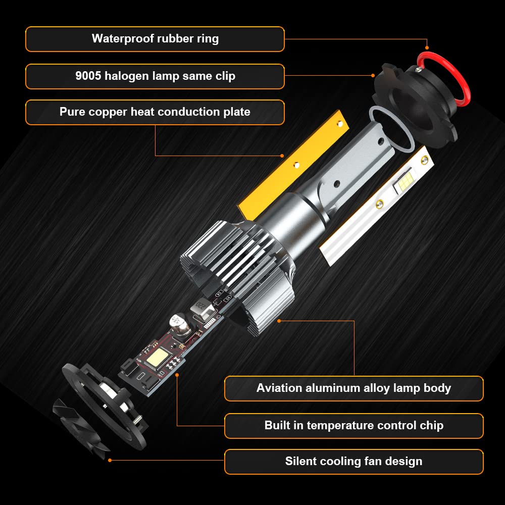 XWQHJW Headlight Bulbs Fit For Honda Accord 2013 2014 2015 2016 2017 2018 And Coupe 2008-2012, For Toyota Tundra 2007-2013, 9005 H11 High Low Beam, Replacement Halogen, 6000K White, Pack of 4