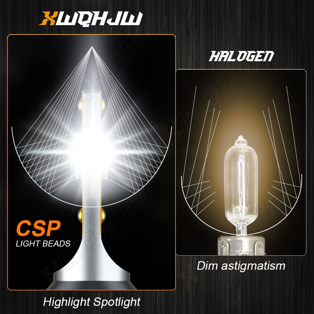 XWQHJW Headlight Bulbs Fit For Honda Accord 2013 2014 2015 2016 2017 2018 And Coupe 2008-2012, For Toyota Tundra 2007-2013, 9005 H11 High Low Beam, Replacement Halogen, 6000K White, Pack of 4