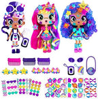 DECORA GIRLZ 5" Dolls -3 Pack A - Decora, London and Celestia | Fashion Dolls for Ages 4 and Up | Surprise Birthday Gift for Children | Set of Doll Clothes, Stickers, Dolls & Accessories