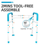 Gillion Toilet Safety Rails- Width Adjustable Toilet Safety Frame & Rails for Elderly Senior, Sturdy Toilet Support Handrail for Disabled Handicap, Toilet Handles Bars Fit any toilet