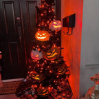 YEGUO Orange Lights for Halloween, 200 LED String Lights Outdoor Waterproof, Green Wire Christmas Lights Indoor, 8 Modes 66ft Twinkle Lights Plug in for Halloween Decor