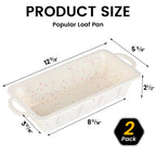 Vinino Silicone Bread Loaf Pan with Metal Reinforced Frame, 9.5 x 5 in Non-stick Silicone 1 lb Loaf Pan for Baking, 2 Pack Durable Bread Pan for Oven Dishwasher Safe - Cream