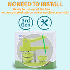 Button Maker Machine 58mm - (3rd Gen) Installation-Free 58mm(2.25in) DIY Pin Badge Button Maker Press Machine Badge Punch Press with Free 100pcs Button Parts&Pictures&Circle Cutter&Magic Book
