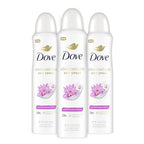 Dove Advanced Care Antiperspirant Deodorant Spray Waterlily & Sakura Blossom 3 Count Moisturizing for After-Shaving Care 72-hour that boost skin's ceramide levels for Soft Underarms 3.8 oz