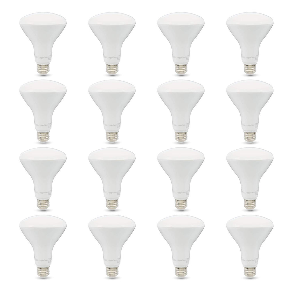 Amazon Basics BR30 LED Light Bulb, 65W Equivalent, 11W Energy Efficient, E26 Standard Base, Soft White 2700K, Dimmable, 10,000 Hour Lifetime, 16-Pack