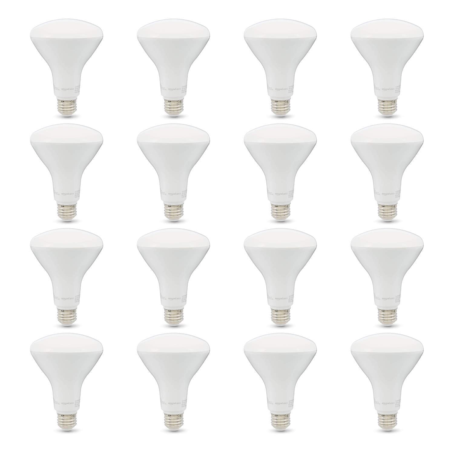 Amazon Basics BR30 LED Light Bulb, 65W Equivalent, 11W Energy Efficient, E26 Standard Base, Soft White 2700K, Dimmable, 10,000 Hour Lifetime, 16-Pack