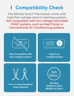 MEROSS Smart Thermostat for Electric Baseboard and in-Wall Heaters Work with Apple Home, Siri, Alexa, Google Home and SmartTings for Underfloor Heating with Voice& Remote Control, Power Monitor