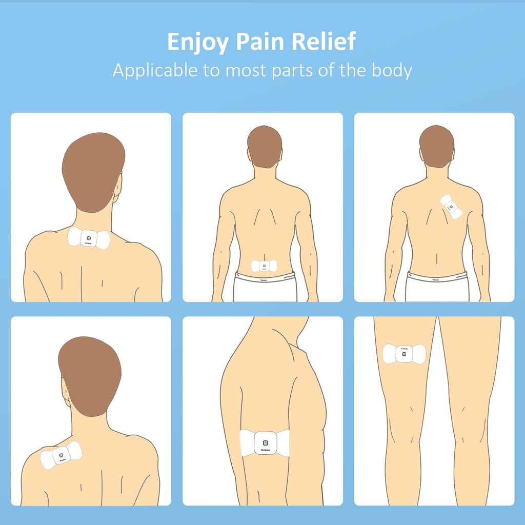 Comfytemp TENS Unit Replacement Pads only for K6101, 4 Pack Wireless TENS Pads, 5.1" x 2.4" Reusable Self Adhesive Electrodes with Premium Quality, Non-Irritating Design for Muscle Stimulator Therapy