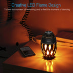 DiKaou LED Flame Outdoor Table Lamp Torch Table Lamp with Blutooth Speaker, Rechargeable Ambience Lantern with Flickers Warm Light for Patio/Porch/Home Decor, Best Gift for Men Women Teens Kids