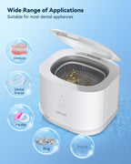 Ultrasonic Jewelry Cleaner, Phniti 46kHz Professional Portable Ultrasonic Retainer Cleaner Machine with Timer for Dental Retainer, Mouth Guard, Watch, Ring, Diamond - Household Use, White