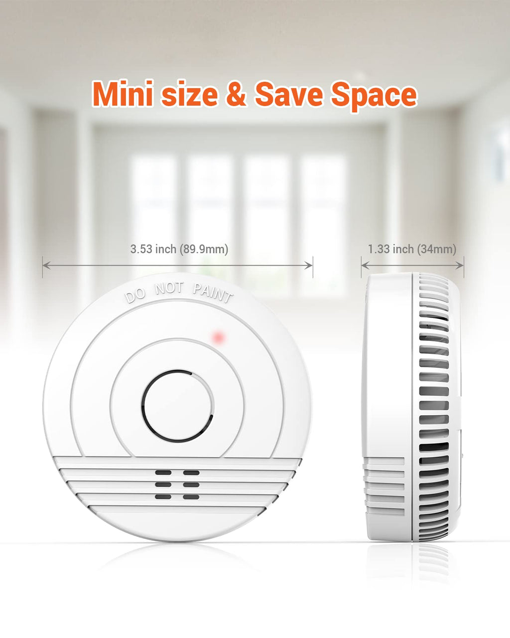 Jemay 9 Pack Smoke Detector, Fire Alarm Battery Powered, Smoke Alarm with Advanced Photoelectric Technology, Smoke Detectors with LED Indicator & Silence Button, Fire Safety for Home and Bedroom