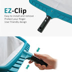 POOLWHALE Professional Pool Skimmer Net, Heavy Duty Swimming Leaf Rake Cleaning Tool with Deep Fine Nylon Mesh Net Bag - Fast Cleaning,Easy Scoop Edge,Debris Pickup Removal