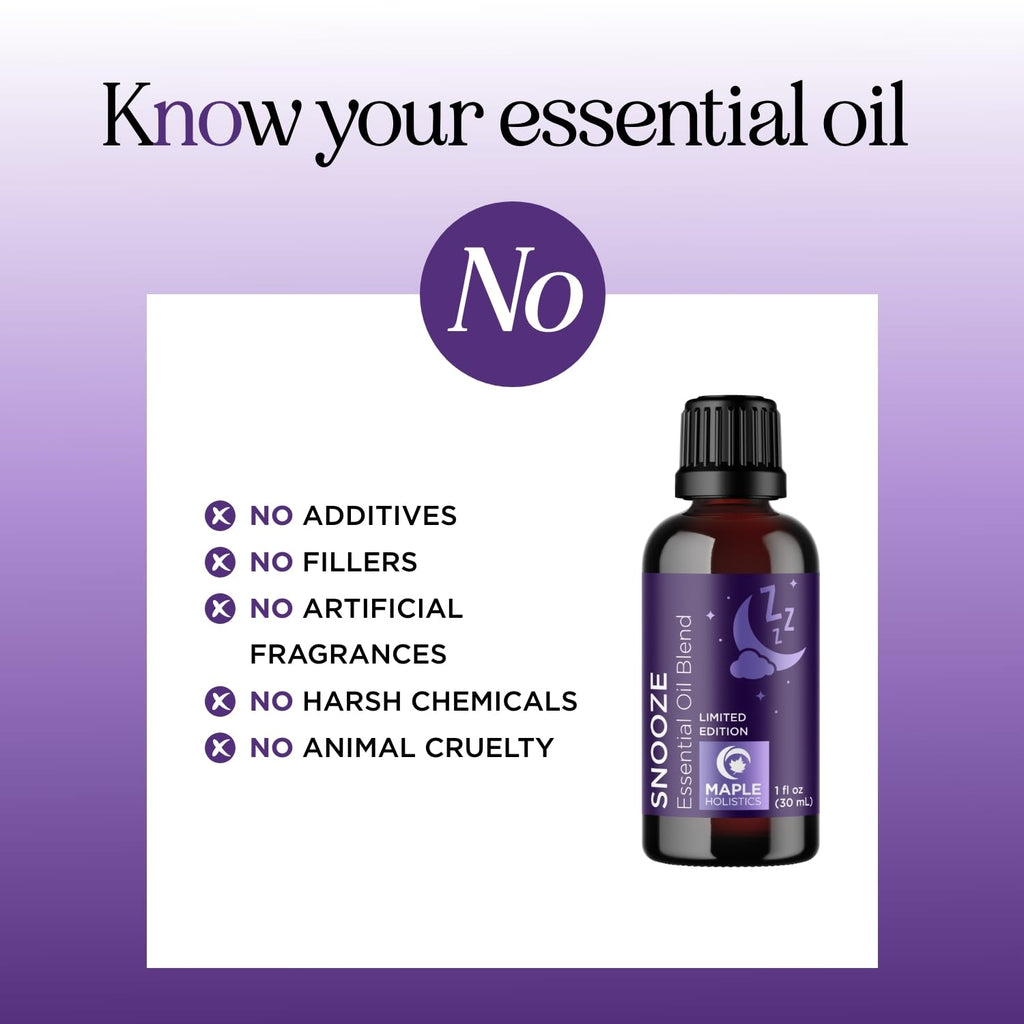 Sleep Essential Oil Blend for Diffuser - Snooze Blend Essential Oil for Sleep with Roman Chamomile Lavender Cedarwood and More - Aromatherapy Oil Blend for Nighttime Relaxation