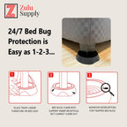 Zulu Supply Bed Bug Interceptors, Traps, Bedbug Monitor, Insect Detector for Bed Legs or Furniture (Black 12-Pack)