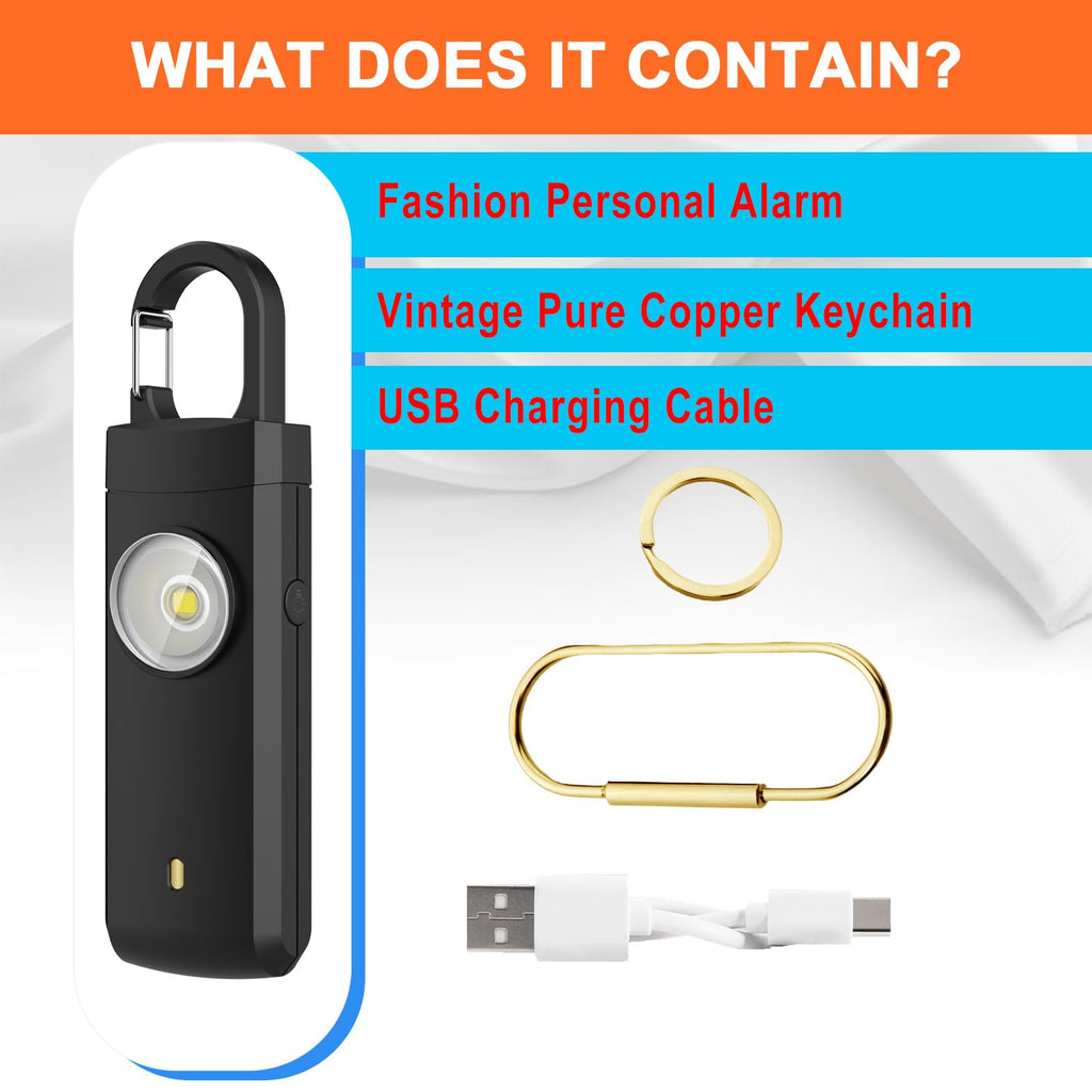 Self Defense USB Rechargeable Alarm,130 dB Loud Siren with LED Strobe Light,Keychain Design for Easier Carrying, Personal Alarm for Women, Children, Elderly. (Aqua)