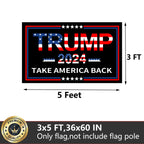 Trump 2024 Flags 3x5 Outdoor Made in USA- Double Sided 3 Ply Heavy Duty Black Take America Back Trump Flags Banner for Outside with 2 Brass Grommets Fade Resistant for Indoor Outdoor