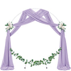 Socomi Wedding Arch Draping Fabric 2 Panels 29" x 19Ft Lavender Purple Sheer Chiffon Curtain Drapes 6 Yards for Wedding Ceremony Birthday Party Decoration