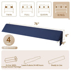 Bedluxe King Wedge Pillow Headboard (76"x10"x6"), Bed Wedge Pillow for Headboard, Foam Headboard Pillow, Bed Gap Filler King - Fill The Gap (0-7"), Mattress Gap Filler (Navy)