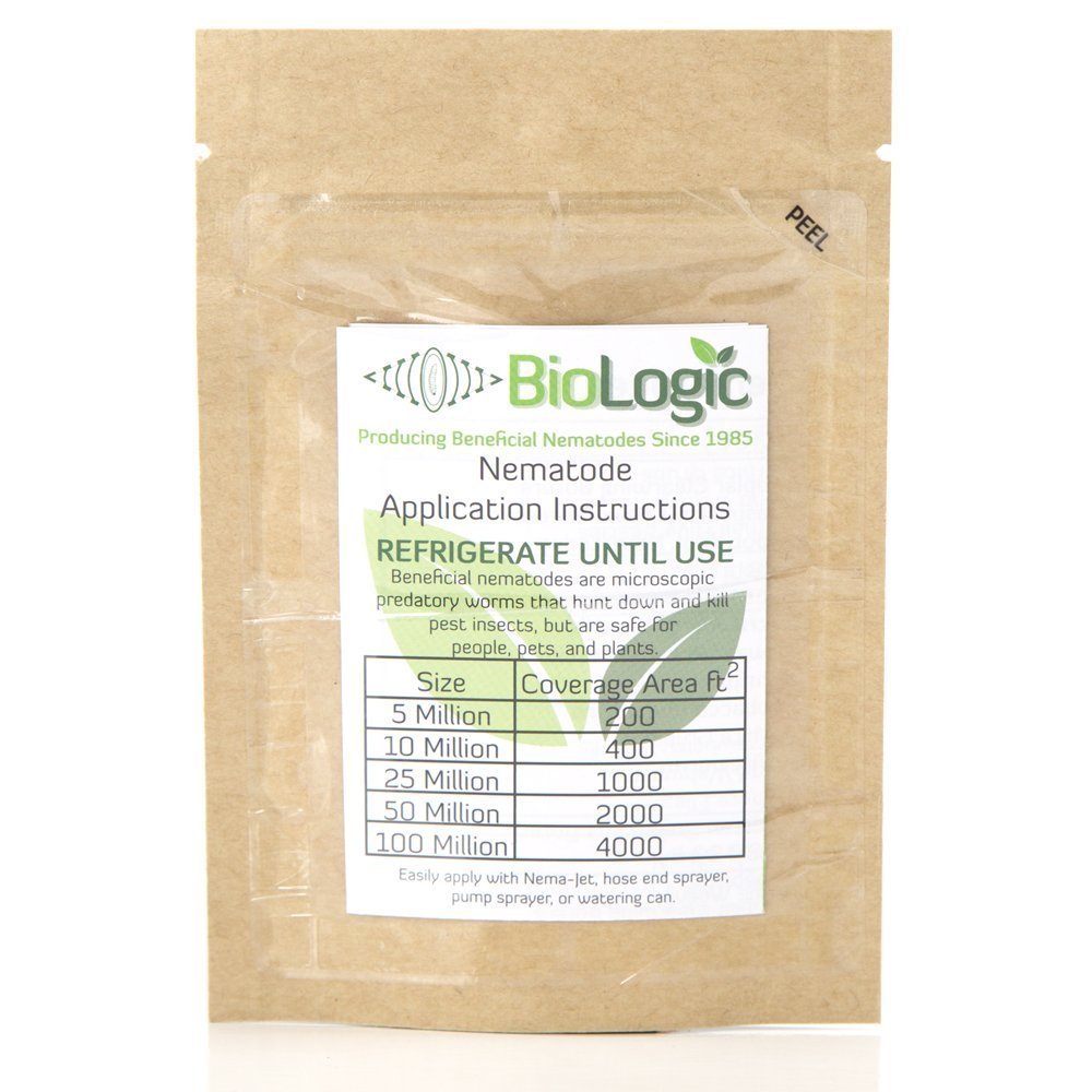 BioLogic All-Natural Pest Control Ecomask - 25 Million Steinernema carpocapsae (Sc) Beneficial Nematodes for Fleas, Armyworms, Cutworms with Nema-Jet Hose end Sprayer