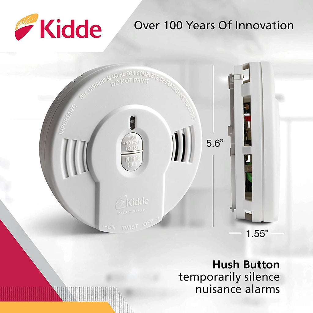Kidde Carbon Monoxide Detector & Smoke Detector, 10-Year Battery, LED Indicators, Replacement Alert, Test-Reset Button, 2 Pack