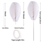 Ballinger White Ostrich Feathers Bulk - Making Kit 10Pcs 28 inch Large Boho Feathers for Vase, Floral Arrangement, Wedding Party Centerpieces and Christmas Home Decorations