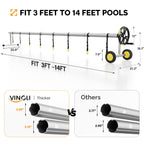 VINGLI Pool Cover Reel Set Pool Solar Cover Reel for Inground Swimming Pool, Aluminum Solar Swimming Inground Cover Blanket Reel (Upgrade) (14 Feet)