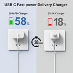 Susnwere Extra Long for iPhone 15 16 Charger 10 Ft with 20w USB C Charger Block,2-Pack 20W Fast Wall Charger for 15/15 Pro/Pro Max/iPad Pro AirPods/Samsung and More, with 3 Pack 10ft USB-C Cable