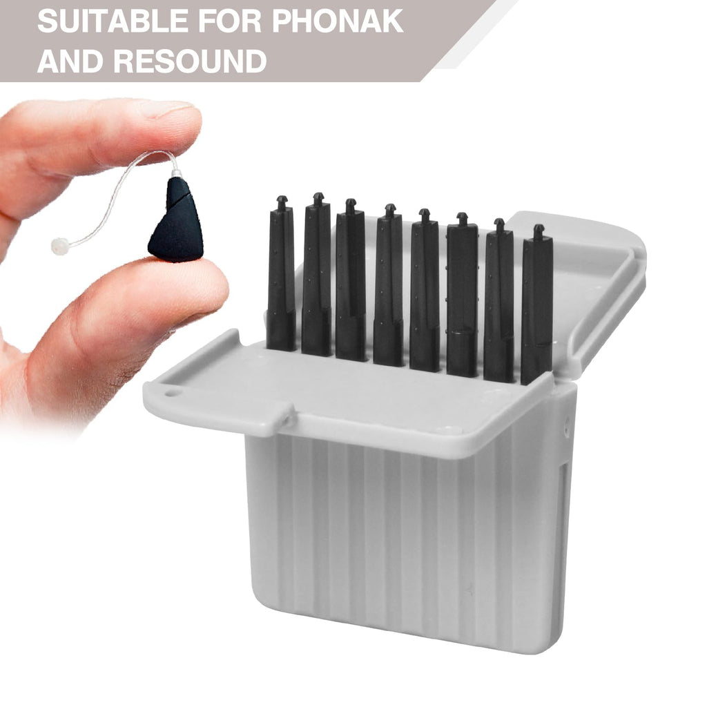 Hearing Aid Filters, 1.2mm Hearing Aid Protection Earwax Guards Filters, Replacement Wax Cerumen Stop Wax Traps for Phonak and Resound Hearing Aids, Hearing Aid Accessories (40 Units/5 Boxes)