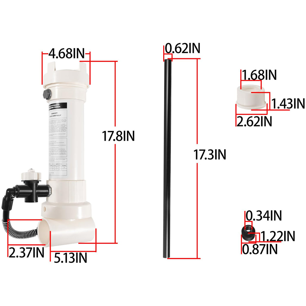 R171096 Pool Chlorinator, 320 Automatic in-Line Chlorine/Bromine Feeder Compatible with Rainbow 320, Upgraded Replacement for R171096 Chlorinator for Pools and Spas, for 6,500–70,000 Gallons