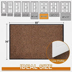 Mibao Dirt Trapper Door Mat for Indoor&Outdoor, 36" x 60", Brown Black,Washable Barrier Mat, Heavy Duty Non-Slip Entrance Rug Shoes Scraper, Super Absorbent Front Door Carpet