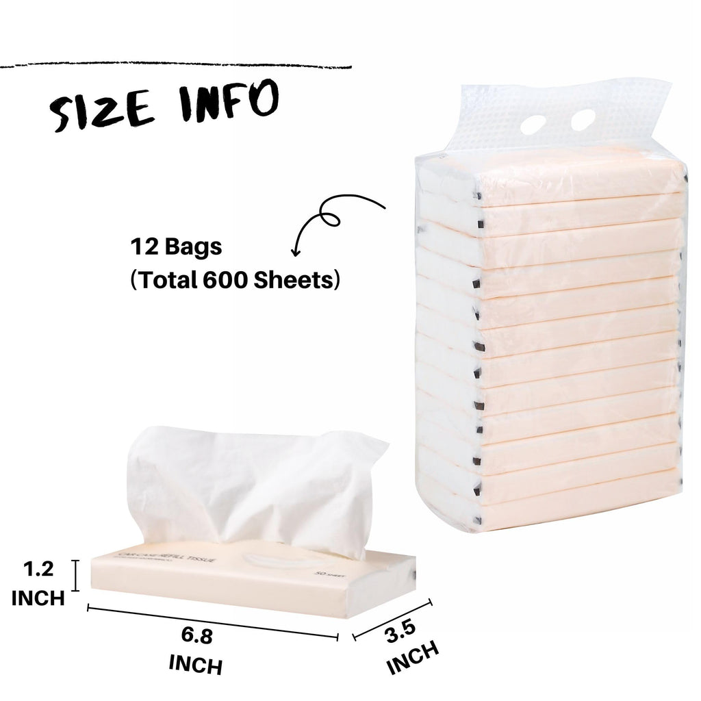 Car Tissue Refills 600 Sheets Facial Tissues Refills for Car Visor Tissue Holder, Travel Tissue Tubes Box Container Perfect Fit for Car Tissues Cylinder