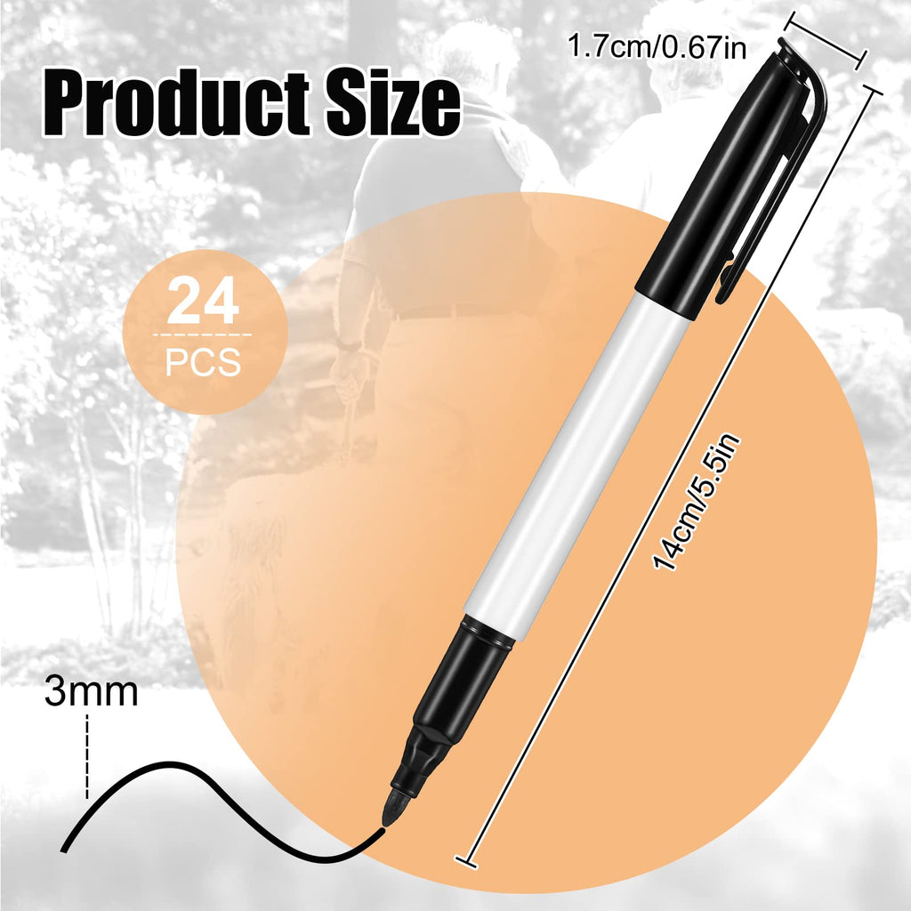 Colarr 24 Pcs Thick Tipped Low Vision Pen Black Ink Visual Pen Easy to See Bold Pens with Felt Tip Quality Low Vision Aids for Low Vision Seniors Elderly Office Home Classroom Writing Reading
