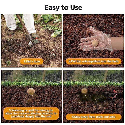 20 Packs Mole Repellent, Vole Repellent Outdoor, Powerful Mole Deterrent for Yard, Gopher Repellent, Mole Repellant for Lawn, Mole Control, Keep Mole and Vole Out of Your Garden