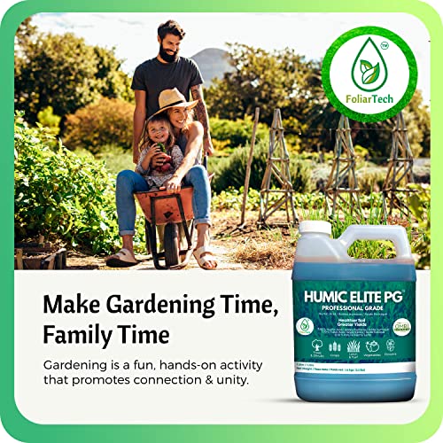 Humic Acid Organic Lawn Fertilizer - Fulvic Humic Mineral Blend for Trees, Shrubs, Ornamentals, Vegetables & Crops - Enhancer & Garden Soil Conditioner by FoliarTech, 4L