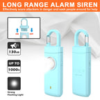 Self Defense USB Rechargeable Alarm,130 dB Loud Siren with LED Strobe Light,Keychain Design for Easier Carrying, Personal Alarm for Women, Children, Elderly. (Aqua)
