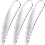 3pcs Mini Stainless Steel Makeup Spatula, Reusable Cosmetic Cream Spatulas Spoon, Skincare Scoop Applicator Facial Massage Beauty Tools for Mixing and Sampling Face Eye Cream- Silver